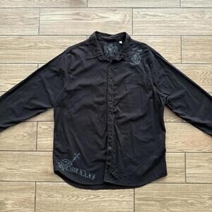 Y2K Guess 00s Affliction style vintage button up shirt